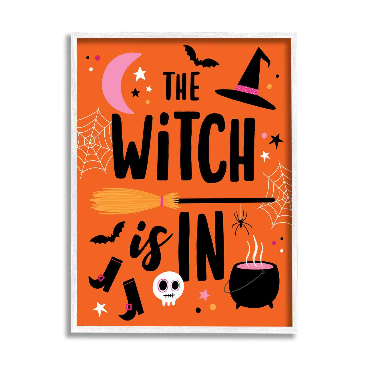 Stupell Industries Witch Is In Bold Cauldron Phrase Framed Giclee Art